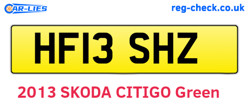 HF13SHZ are the vehicle registration plates.