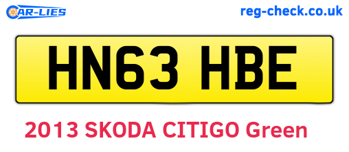 HN63HBE are the vehicle registration plates.