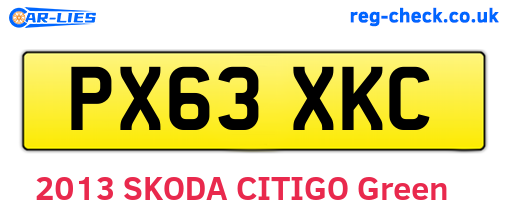 PX63XKC are the vehicle registration plates.