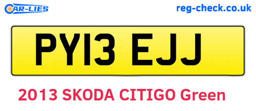 PY13EJJ are the vehicle registration plates.