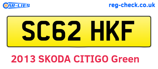 SC62HKF are the vehicle registration plates.