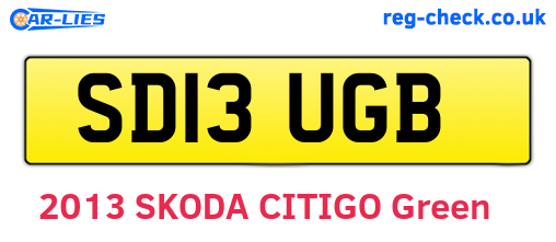 SD13UGB are the vehicle registration plates.