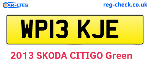 WP13KJE are the vehicle registration plates.
