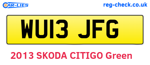 WU13JFG are the vehicle registration plates.