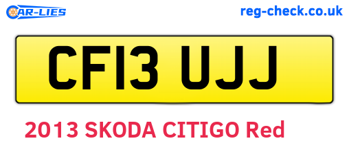 CF13UJJ are the vehicle registration plates.