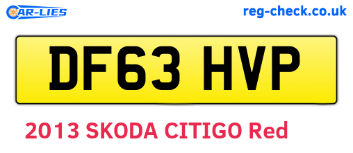 DF63HVP are the vehicle registration plates.