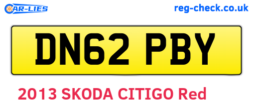 DN62PBY are the vehicle registration plates.