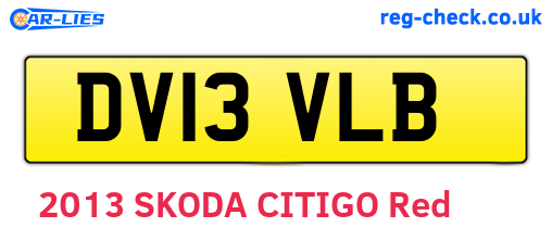 DV13VLB are the vehicle registration plates.