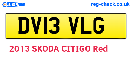 DV13VLG are the vehicle registration plates.