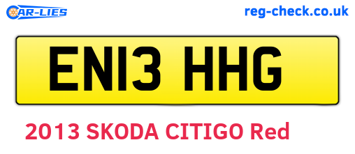 EN13HHG are the vehicle registration plates.