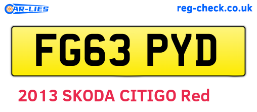 FG63PYD are the vehicle registration plates.