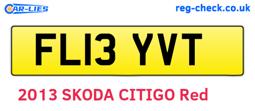 FL13YVT are the vehicle registration plates.