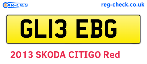 GL13EBG are the vehicle registration plates.