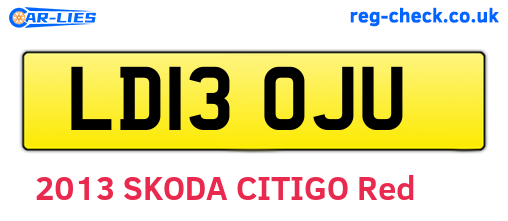 LD13OJU are the vehicle registration plates.