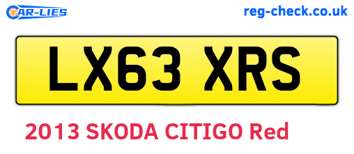 LX63XRS are the vehicle registration plates.