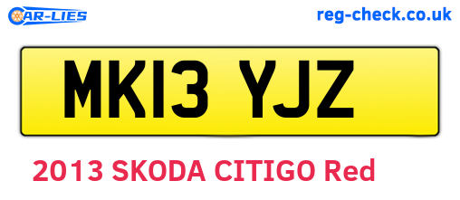 MK13YJZ are the vehicle registration plates.