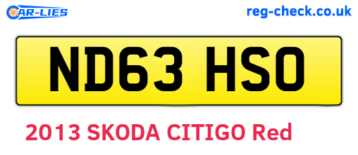 ND63HSO are the vehicle registration plates.