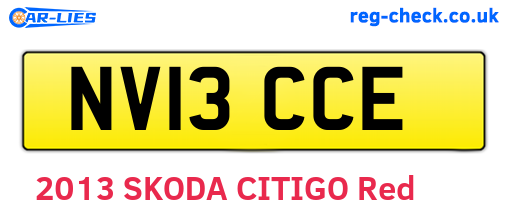 NV13CCE are the vehicle registration plates.