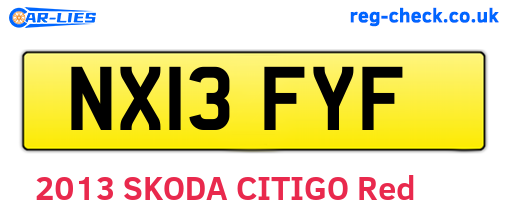 NX13FYF are the vehicle registration plates.