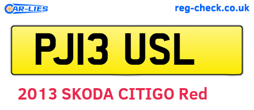 PJ13USL are the vehicle registration plates.