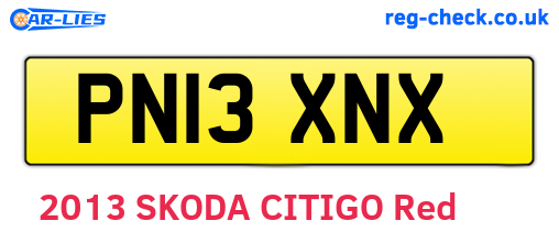 PN13XNX are the vehicle registration plates.