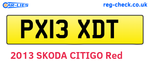 PX13XDT are the vehicle registration plates.