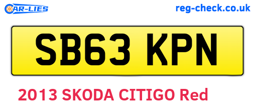 SB63KPN are the vehicle registration plates.