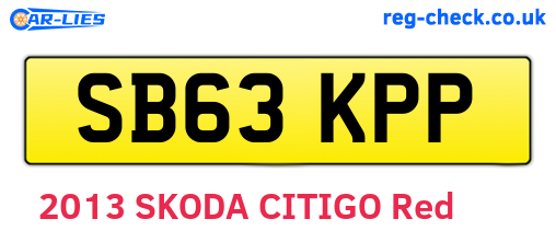 SB63KPP are the vehicle registration plates.