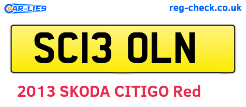 SC13OLN are the vehicle registration plates.