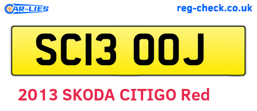 SC13OOJ are the vehicle registration plates.