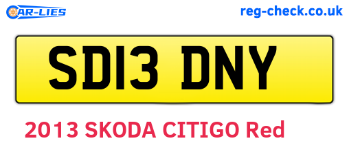 SD13DNY are the vehicle registration plates.