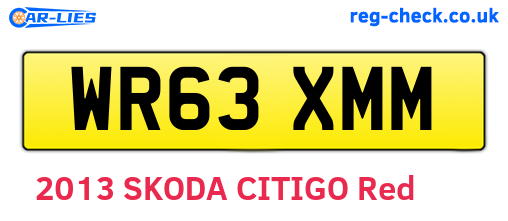WR63XMM are the vehicle registration plates.