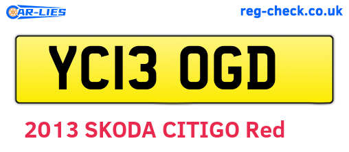 YC13OGD are the vehicle registration plates.