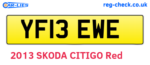 YF13EWE are the vehicle registration plates.