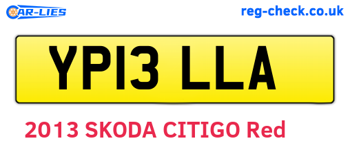 YP13LLA are the vehicle registration plates.