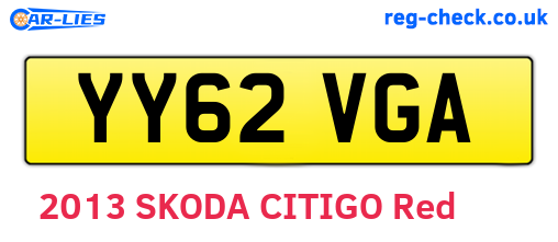 YY62VGA are the vehicle registration plates.