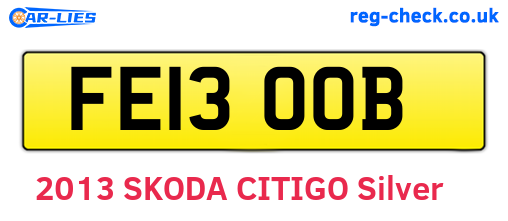 FE13OOB are the vehicle registration plates.