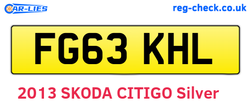 FG63KHL are the vehicle registration plates.