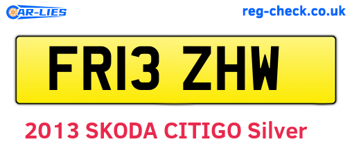 FR13ZHW are the vehicle registration plates.