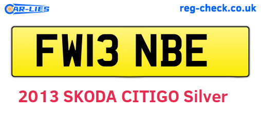 FW13NBE are the vehicle registration plates.