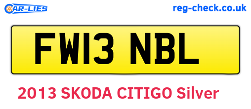 FW13NBL are the vehicle registration plates.