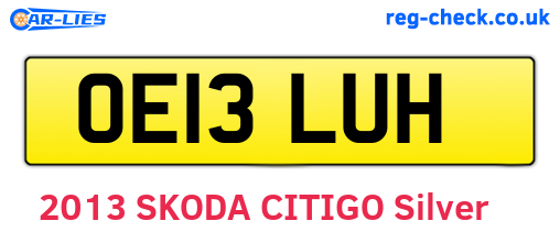 OE13LUH are the vehicle registration plates.
