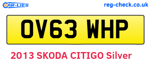 OV63WHP are the vehicle registration plates.