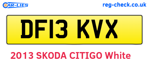 DF13KVX are the vehicle registration plates.
