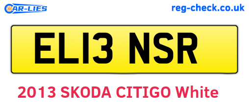 EL13NSR are the vehicle registration plates.