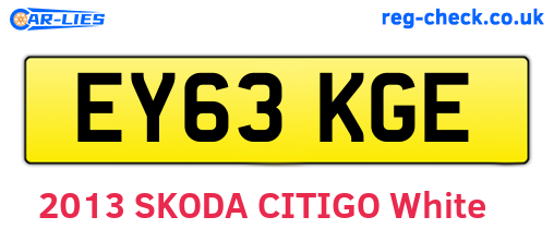 EY63KGE are the vehicle registration plates.
