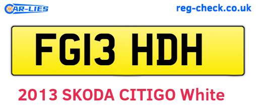 FG13HDH are the vehicle registration plates.