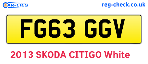 FG63GGV are the vehicle registration plates.
