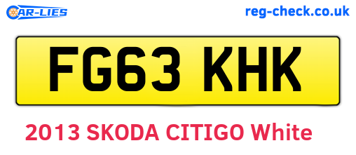 FG63KHK are the vehicle registration plates.