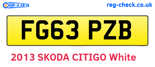 FG63PZB are the vehicle registration plates.
